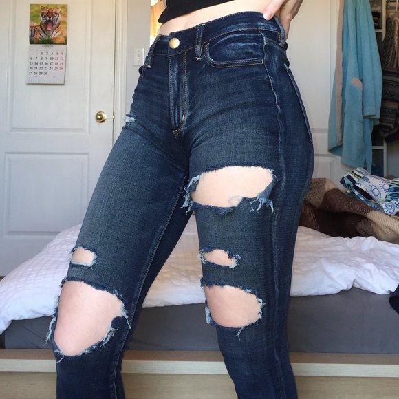 Super stretchy ripped skinny jeans - Picture 2 of 6
